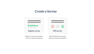 image of Step 2 - choosing a survey type - of how to create a website widget survey in yesinsights