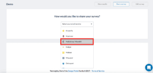 image of Step 6 - selecting mailchimp/mandrill - of how to integrate yesinsights into mailchimp