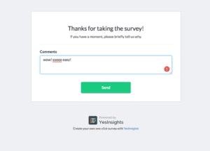 image of yesinsights landing page asking responders for more information