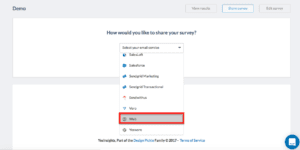 image of Step 6 - selecting salesforce - of how to integrate yesinsights on the web