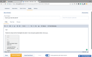 image of Step 8 - pasting your survey snippet in drip - of how to integrate yesinsights into drip