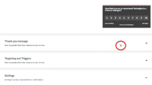 image of step 5 - adjusting additional settings - of creating a website widget survey in yesinsights